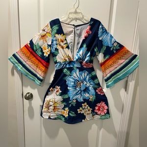 Beautiful dress multi color flowers size m
